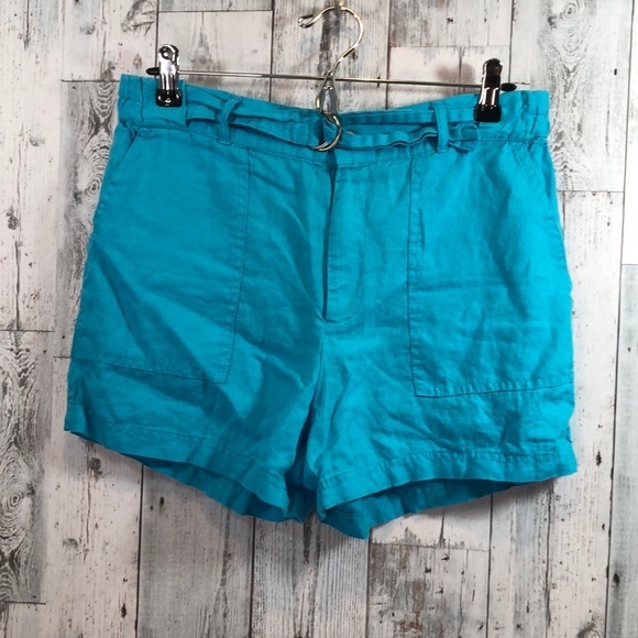 Jones New York Linen Belted Shorts 10 - Picture 1 of 9